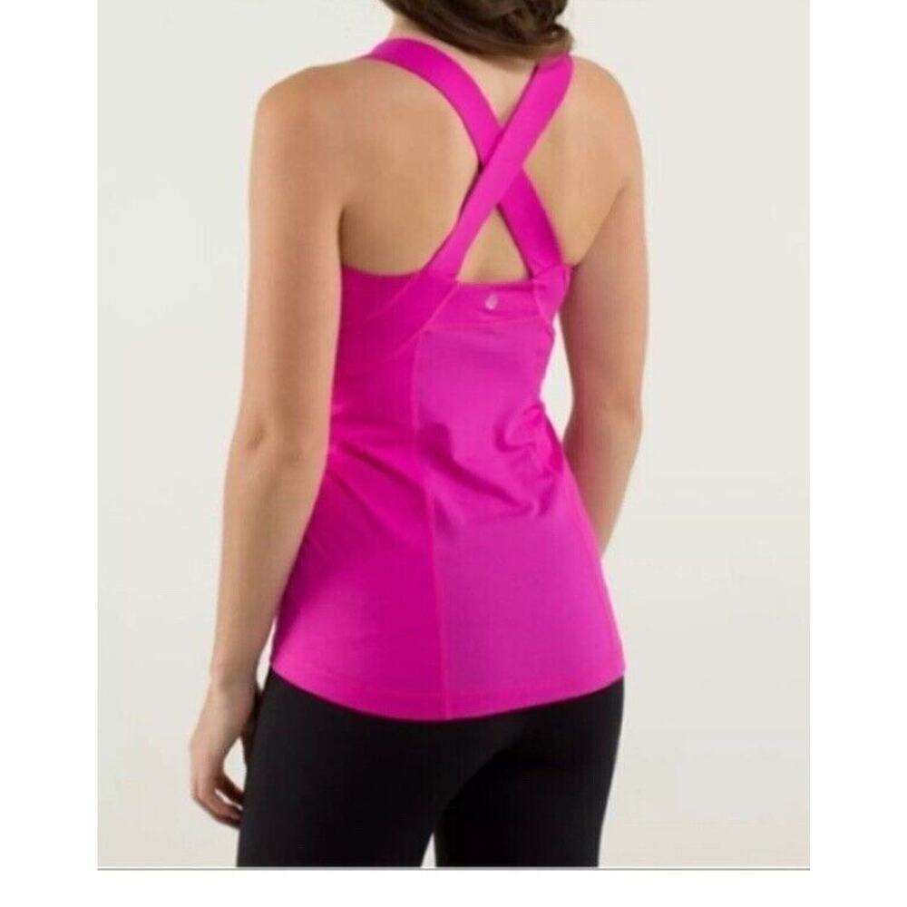Lululemon Push Ur Limits Tank in Paris Perfection HOT PINK Size 6 Pads Included - Picture 2 of 6